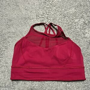 Lululemon Sports Bra Womens 8 Wake & Train Long Line Sports Bra Ruby